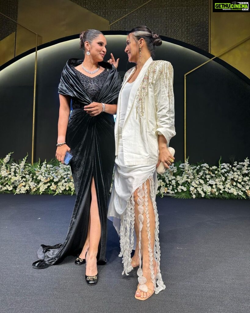 Neha Dhupia Instagram - From being in awe of you , to being by your side … from admiring you as a champion to sharing so much with you as a mama … I could nt be more proud of you my friend @mirzasaniar … thank you for paving the way and cementing the path for so many little girls . . . And this my friend is just the beginning! #loveall , always !🎾 ♥️ #legendsalwaysplayhard