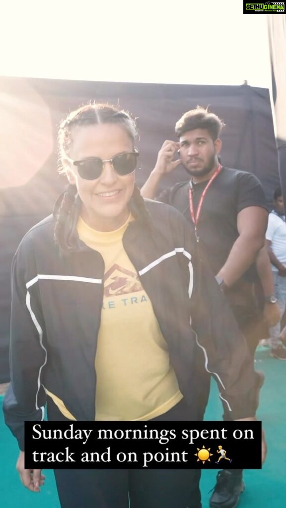 Neha Dhupia Instagram - Running has always been something I have enjoyed infact loved … so happy to be inching back slowly and surely towards this form of staying fit post my two babies … and yes to see parents and their adorable little ones to come out in such large numbers on a Sunday morning is so damn inspiring. Thank you @aptivate.lupin for making us all run in the direction 😍🏃☀️ #collab