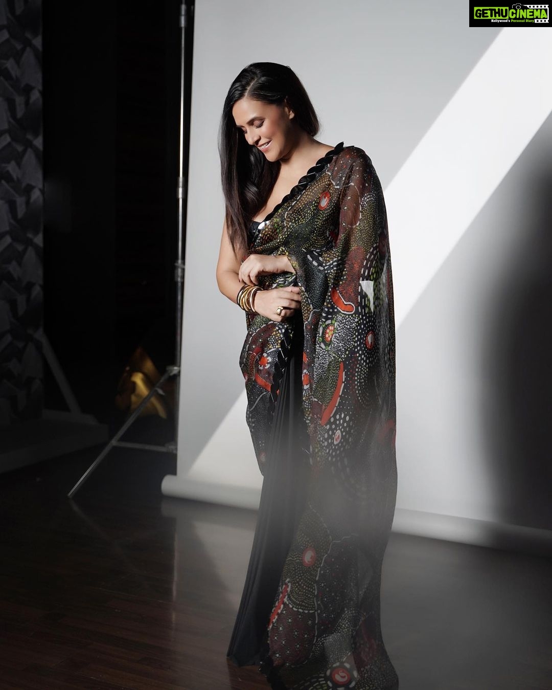 Neha Dhupia Instagram - #moodboard - 🖤 . . . . . . Outfit: @shivanandnarresh Hand stacks: @timelessjewelsby_s Ring: @shopeurumme Styled by @aasthasharma Muah @mitavaswani @artistpoonamsolanki @kapilcharaniya