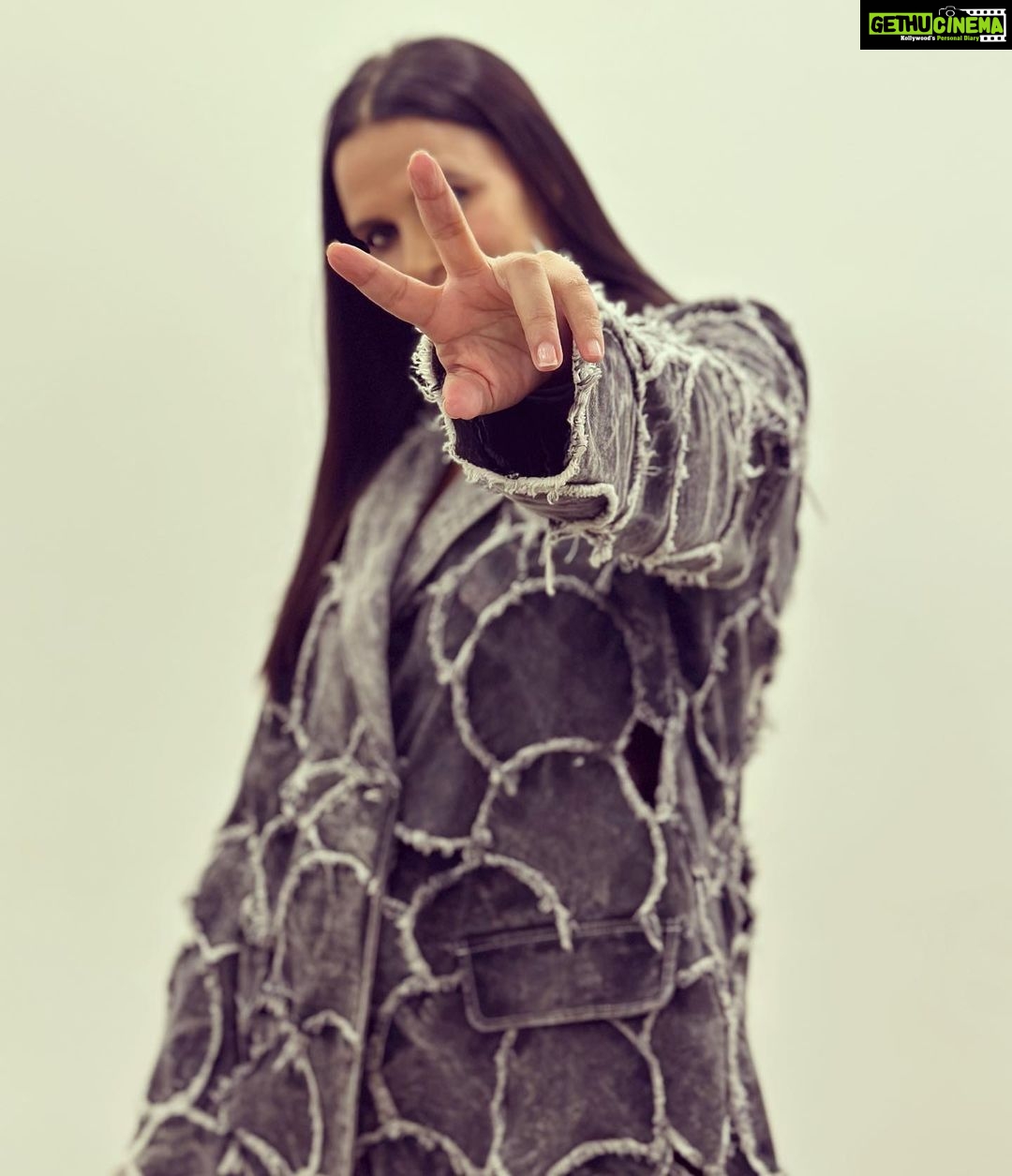 Neha Dhupia Instagram - Every shade of grey … 🧥😉 . . . . . . . In @goyalkanika @lanvin @hridadeepakmakeupandhair @think_talkies @ayeshakhanna20