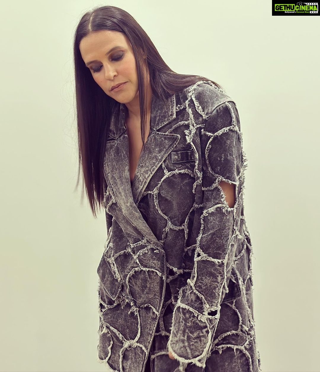 Neha Dhupia Instagram - Every shade of grey … 🧥😉 . . . . . . . In @goyalkanika @lanvin @hridadeepakmakeupandhair @think_talkies @ayeshakhanna20