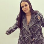 Neha Dhupia Instagram - Every shade of grey … 🧥😉 . . . . . . . In @goyalkanika @lanvin @hridadeepakmakeupandhair @think_talkies @ayeshakhanna20
