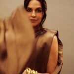 Neha Dhupia Instagram - The dark side of olive … ✨ . . . . . . @ampmfashions @timelessjewelsby_s @vblitzcommunications @pallavisymons 💄 @kamaldeepss @ayeshakhanna20 👗 Styling team @inirahk @kapilcharaniya 📸