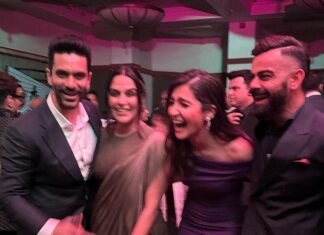 Neha Dhupia Instagram - In a room full of honour … thank you @anushkasharma @virat.kohli @indiansportshonours … @neeraj____chopra @ptushaofficial @sakshimalik_official 🙌 @angadbedi ♥️