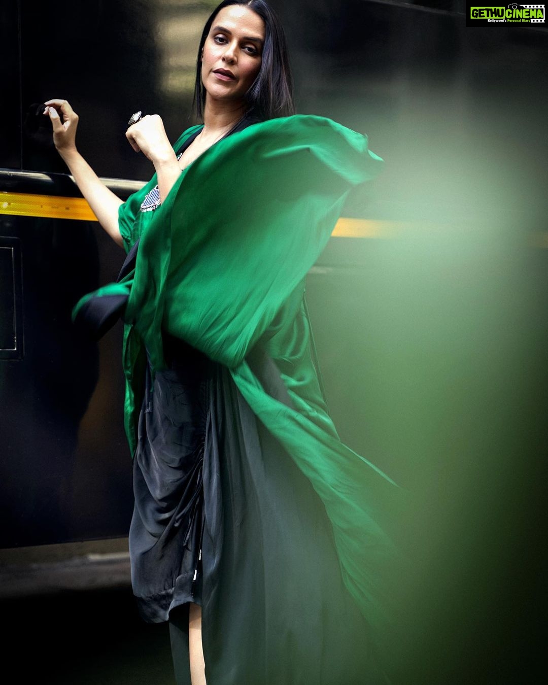 Neha Dhupia Instagram - Just a girl going green 🍀 . . . . . @nupurkanoiofficial @mitavaswani 💄 @ayeshakhanna20 👗 @kapilcharaniya 📸