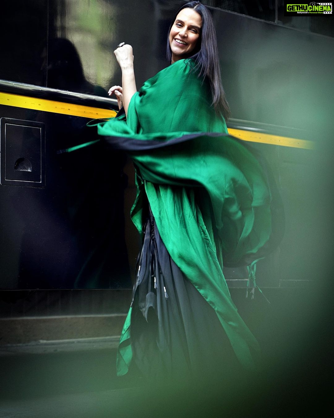 Neha Dhupia Instagram - Just a girl going green 🍀 . . . . . @nupurkanoiofficial @mitavaswani 💄 @ayeshakhanna20 👗 @kapilcharaniya 📸