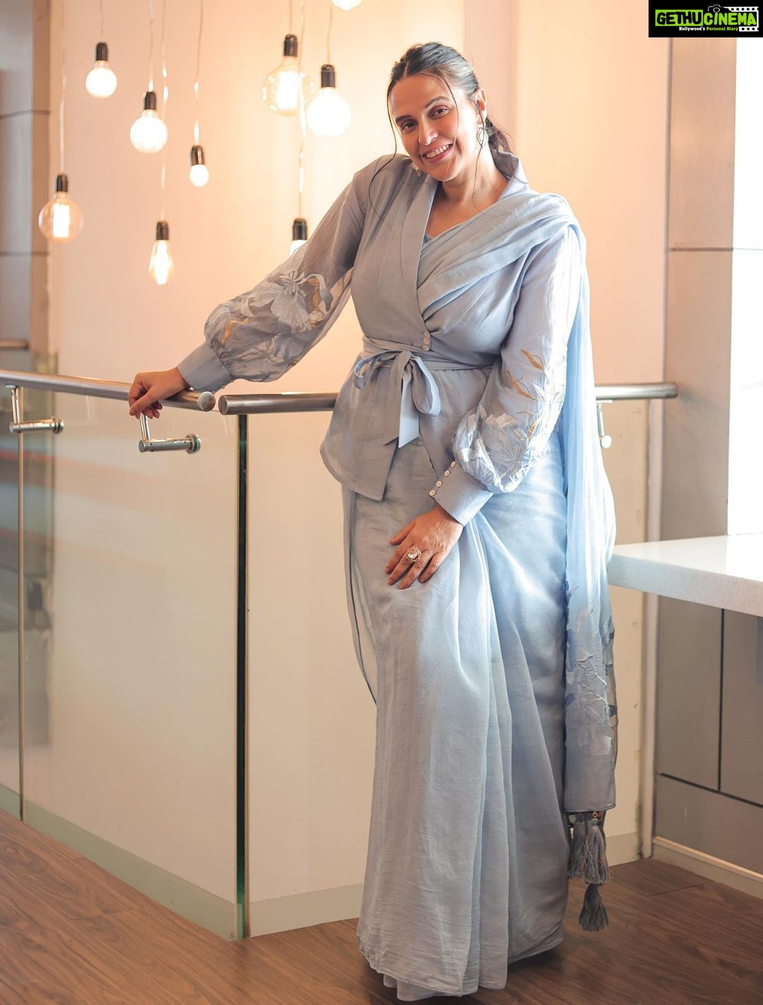 Neha Dhupia Instagram - Feeling blue 😍… @maddermuch 👗 @houseofshikha ✨ Styled by @ayeshakhanna20 @vibhagusain 💄