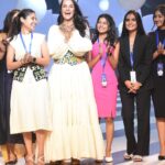 Neha Dhupia Instagram - Loved walking the ramp with the super talented students of @inifdofficial at @lakmefashionwk in partnership with @fdciofficial for the Launchpad show. the show stopper for INIFD Launchpad. Managed by @gladucamepr #UnapologeticallyMÉ #LakméFashionWeekxFDCI #LFWXFDCI #LFW #LakmeFashionweek #INIFDAtLFWXFDCI #INIFD #Proud2bDesigner #INIFDians #fashiondesigner #interiordesigner #collab