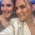 Neha Dhupia Instagram - From being in awe of you , to being by your side … from admiring you as a champion to sharing so much with you as a mama … I could nt be more proud of you my friend @mirzasaniar … thank you for paving the way and cementing the path for so many little girls . . . And this my friend is just the beginning! #loveall , always !🎾 ♥️ #legendsalwaysplayhard