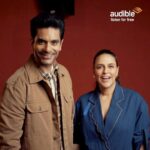 Neha Dhupia Instagram - The married life of Rags & Savi might seem perfect, but there’s trouble in paradise! Tune in to ‘Social Distancing’, our latest show, written by @chetanbhagat where @angadbedi & I play a modern couple dealing with a pinprick in their seamless romance. Listen for free, only on @audible_in! Link in bio. . @mayurpuri