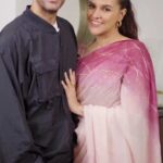 Neha Dhupia Instagram - From dragging them to a movie they didn’t like to discovering their favourite food. A relationship is many little experiences woven together gently, but tightly, with love. Enjoy lighting up Valentine’s Day, and add to your memories, with Taneira’s Valentine Edit. Choose from a selection of breezy sarees, Woven with Love. @nehadhupia @angadbedi #ValentinesWithTaneira #CelebrateTaneiraLove #ValentinesEdit #SayitwithTaneira #SareeLove #Valentines23 #ValentinesDay #WovenWithLove
