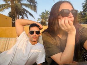 Neha Dhupia Instagram - Happy birthday baby !!! Here’s to watching sunsets , lazing under the sun endlessly , driving far and wide for sugar free and gluten free dessert and having 3 am conversations about love , life and work! And yes to our babies who are the luckiest to have you as their 🐎 horsey papa 👴❤️ …. May this one be even more special my love 😍♥️ cheering you today and always for the son , father , husband , friend and human that you are ♥️♥️♥️ ( baaki sab in person 😉) Birthday Wishes