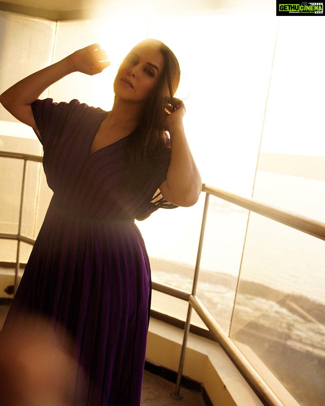 Neha Dhupia Instagram - May I have your attention please !!! 💜 . . . . . . . . . . . In @bodicebodice Styled by @ayeshakhanna20 Assisted by @inirahk Muah @mitavaswani #rasila 📸 @kapilcharaniya