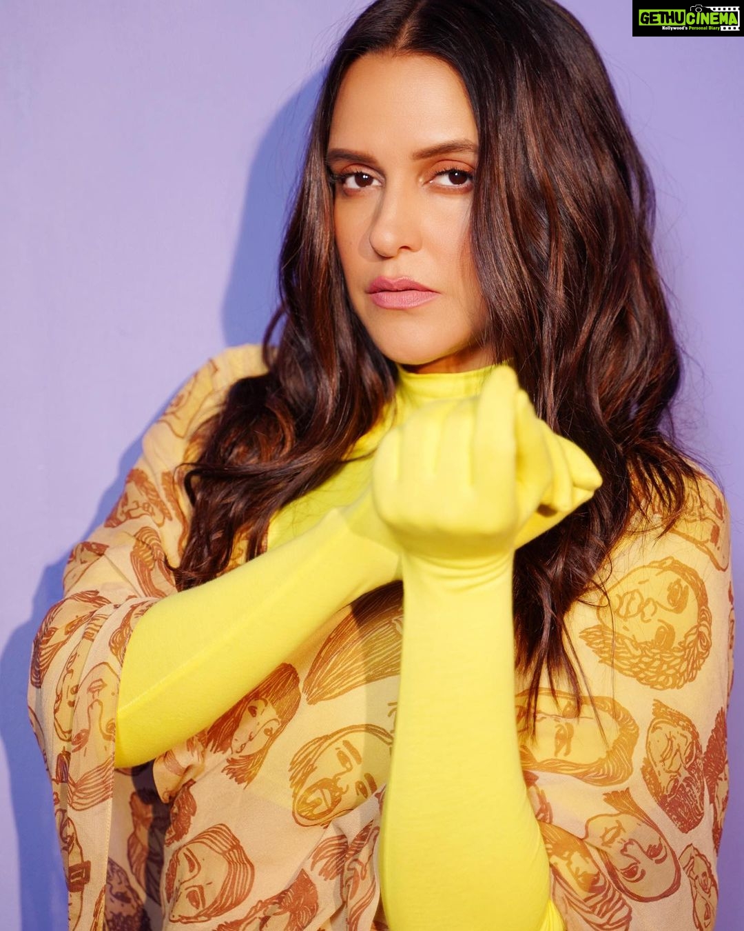 Neha Dhupia Instagram - Kid gloves ⭐️ . . . . . . . Outfit: @_huemn Styled by: @aasthasharma @reannmoradian @muskaanmatta at @wardrobist Assisted by: sakshichitalia @mitavaswani @artistpoonamsolanki @kapilcharaniya