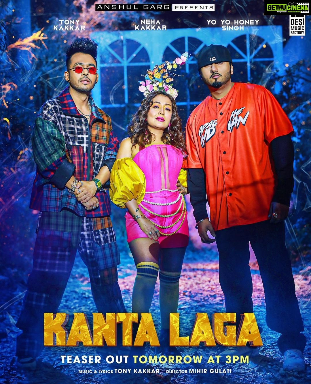 Neha Kakkar Instagram - Kanta Laga Teaser Out Tomorrow at 3Pm On @desimusicfactory Official YouTube Channel ❤️🔥 @yoyohoneysingh @tonykakkar and Your Nehu 🥰 @anshul300 @mihirgulati @bobbysuri @yyhitro28 @raghav.sharma.14661 @rdmmedia #Kantalaga #DesiMusicFactory #NehaKakkar #YoYoHoneysingh #tonykakkar