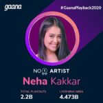Neha Kakkar Instagram – No.1 Artist OMG Insaneee!!! 😍🥰💪🏼🙏🏼 Thank you @gaana & @saikat3000 Sir!
🤗🙌🏼
#GaanaPlayback2020 
#NehaKakkar #NehuDiaries
