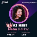 Neha Kakkar Instagram - No. 1 Artist on Gaana also ❤️😇 #NehaKakkar #Gaana #GaanaPlayback2019