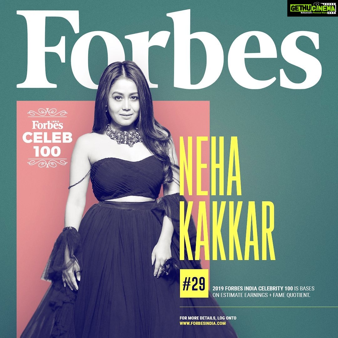 Neha Kakkar Instagram - I have been working since the age 4 and today where I am and what I have achieved has been possible because of Hard work, Lords Blessings, Family and All My #Nehearts Love!! Thank you @forbesindia ❤️🙏🏼 #NehaKakkarOnForbes #NehaKakkar #NehuDiaries