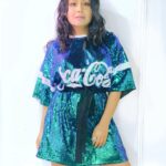 Neha Kakkar Instagram - Become sooo big that no matter what brand you wear, becomes a statement in itself! 💪🏼😇#NehaKakkar #Style ♥️ . Wearing This Super Cute/Hot #Shimmery Outfit by @drobekart 🤗 . First and 2nd Pic Clicked by @ritikavatsmakeupandhair 😘 . 3rd Pic by @themediatronic 🤗 India