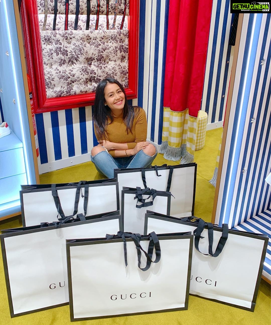 Neha Kakkar Instagram - When you end up buying everything you see at a store 😍😅 #Gucci #NehaKakkar #Style #LoveForGucci