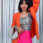 Neha Pendse Instagram - This barbie will party at @wakaimumbai with her besties #noken #amu #sona #foodporn #wakai #japanesefood #dressup #colourblocking