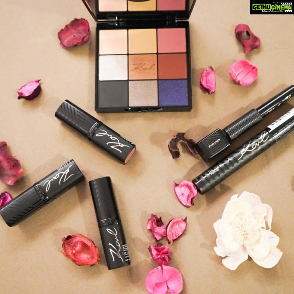 Neha Saxena Instagram - Tried the new #KarlLagerfeldXLorealParis collection from @lorealmakeup . This beauty basic look was created with a touch of eye shadow, a bold pink lip and mascara to top it off. Loved the pigmented lipsticks and I'm currently crushing on the shade kultured