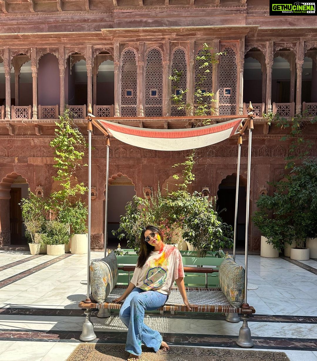 Neha Sharma Instagram - 🌈💫💕Happy holi and Happy women’s day… Narender Bhavan, Bikaner
