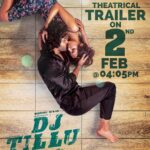 Neha Shetty Instagram - #DJTillu is all set to take you'll on a Crazy ride of Love, Fun & Madness 🤙 Theatrical Trailer out on 2nd Feb at 04:05pm 💥🤩 #DJTillu @siddu_buoy @musicthaman @sricharanpakala @saiprakash_u @princececil3 @k13vimal @nagavamsi19 @dheerajmogilineni @sitharaentertainments @adityamusicindia @fortune4cinemas