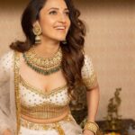 Neha Shetty Instagram - Festive vibes 🪔✨ #diwali2021 👗: @divyareddyofficial 📸: @pranav.foto 💎: @kishandasjewellery 💄: @emraanartistry