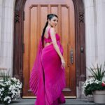 Neha Shetty Instagram - Devil wears pink ! Styled by @jukalker Styling team @pratimajukalker Saree @faabiianaofficial Jewellery @amamajewels by @quirkbrandconsulting Makeup & Hair @iamkanwalbatool Photographer @johnmartinproductions Princeton University, New Jersey