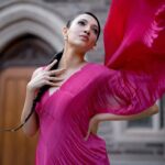 Neha Shetty Instagram - Devil wears pink ! Styled by @jukalker Styling team @pratimajukalker Saree @faabiianaofficial Jewellery @amamajewels by @quirkbrandconsulting Makeup & Hair @iamkanwalbatool Photographer @johnmartinproductions Princeton University, New Jersey