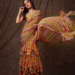 Neha Shetty Instagram - The art of eye contact. Styled by @jukalker Outfit @paulmiandharsh @viralmantra Jewellery @abhilasha_pret_jewelry Photographer @pranav.foto