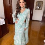Nidhi Shah Instagram - Wherever life plants you bloom with grace 🌸✨ . . Hair and makeup by - @nishachandnanii Outfit by - @bhartis_mumbai Styledby- @akankshakawediastyle Jewerally- @minerali_store . Udaipur - The City of Lakes