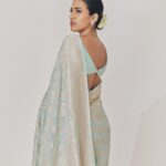 Niharika Konidela Instagram - 🩵 Shot by @thejaswi_tanneru for @arifminhaz Styled by my fav duo @ashwin_ash1 @hassankhan_3 Asst by @stylebyannapurna Saree @shantibanaras @elevate_promotions