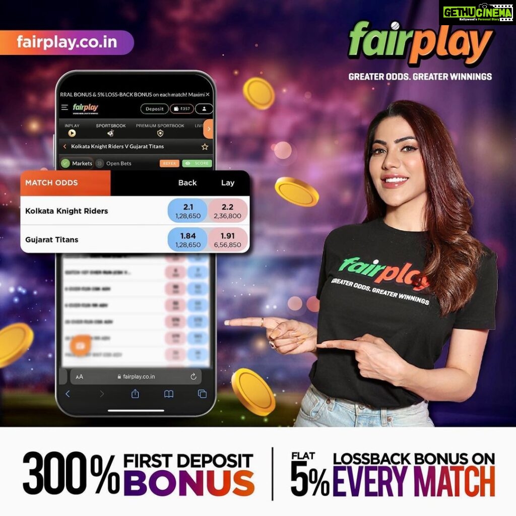 Nikki Tamboli Instagram - Use Affiliate Code NIKKI300 to get a 300% first and 50% second deposit bonus. IPL is in an exciting second half, full of twists and turns. Don't miss out on placing bets on your favourite teams and players only with FairPlay, India's best sports betting exchange. 🏆🏏 Make it big by betting on your favorite teams and players. Plus, get an exclusive 5% loss-back bonus on every IPL match. 💰🤑 Don't miss out on the action and make smart bets with FairPlay. 😎 Instant Account Creation with a few clicks! 🤑300% 1st Deposit Bonus & 50% 2nd Deposit Bonus, 9% Recharge/Redeposit Lifelong Bonus/10% Loyalty Bonus/15% Referral Bonus 💰5% lossback bonus on every IPL match. 👌 Best Market Odds. Greater Odds = Greater Winnings! 🕒⚡ 24/7 Free Instant Withdrawals Setted in 5 Minutes Register today, win everyday 🏆 #IPL2023withFairPlay #IPL2023 #IPL #Cricket #T20 #T20cricket #FairPlay #Cricketbetting #Betting #Cricketlovers #Betandwin #IPL2023Live #IPL2023Season #IPL2023Matches #CricketBettingTips #CricketBetWinRepeat #BetOnCricket #Bettingtips #cricketlivebetting #cricketbettingonline #onlinecricketbetting