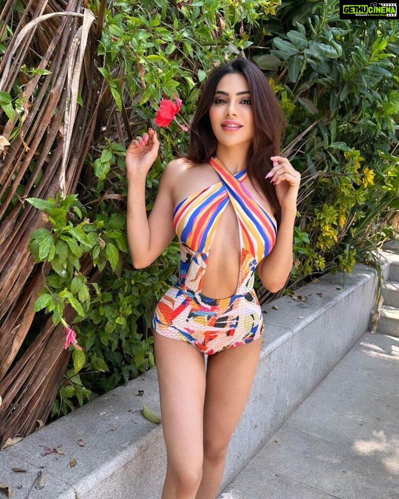 Nikki Tamboli Instagram - Life’s better in bikini ⚡️✨🍸 . . . . . . . . 👙 @mandirawirkhq . . #summer #vibes #goa #vacay Taj Exotica Resort & Spa, Goa
