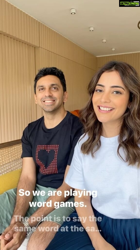 Nisha Agarwal Instagram - We have been having super fun creating reels.. this was a random compatibility test.. Would you try it ? #randomchallenge #compatibility #couplesvideos #coupleschallenge
