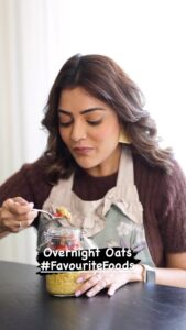 Nisha Agarwal Instagram - Sharing my fav breakfast - Overnight Oats. I find it the easiest to make and it can have so many different variations to suit your palette. #nishacooks #nishaeats #favouritefood #breakfastrecipes #recipes