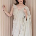 Nisha Agarwal Instagram - Feeling elegant in this pre-draped saree from @therightcut what a unique color?! @_runwaymedia