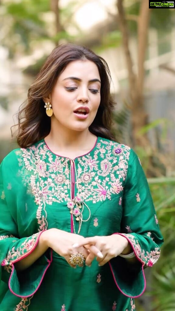 Nisha Agarwal Instagram - Greener this year 💚☘🌿🌱 Starting the year with this clean and refreshing look from @labelnitibothra Carrying immense positivity into 2023.. how are you starting your year? #indianwear #festivewear #festiveindianwear