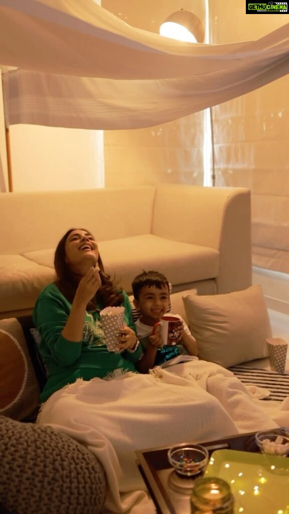 Nisha Agarwal Instagram - Christmas Movies and cuddles with Ishaan while sipping on hot chocolate in a cozy fort is just what I need during this time of the year. We built a cozy fort today, snacked on some popcorn, and eventually fell asleep before the movie could end. Definitely built a core memory today!! #christmas #christmastime #cheistmasvacation