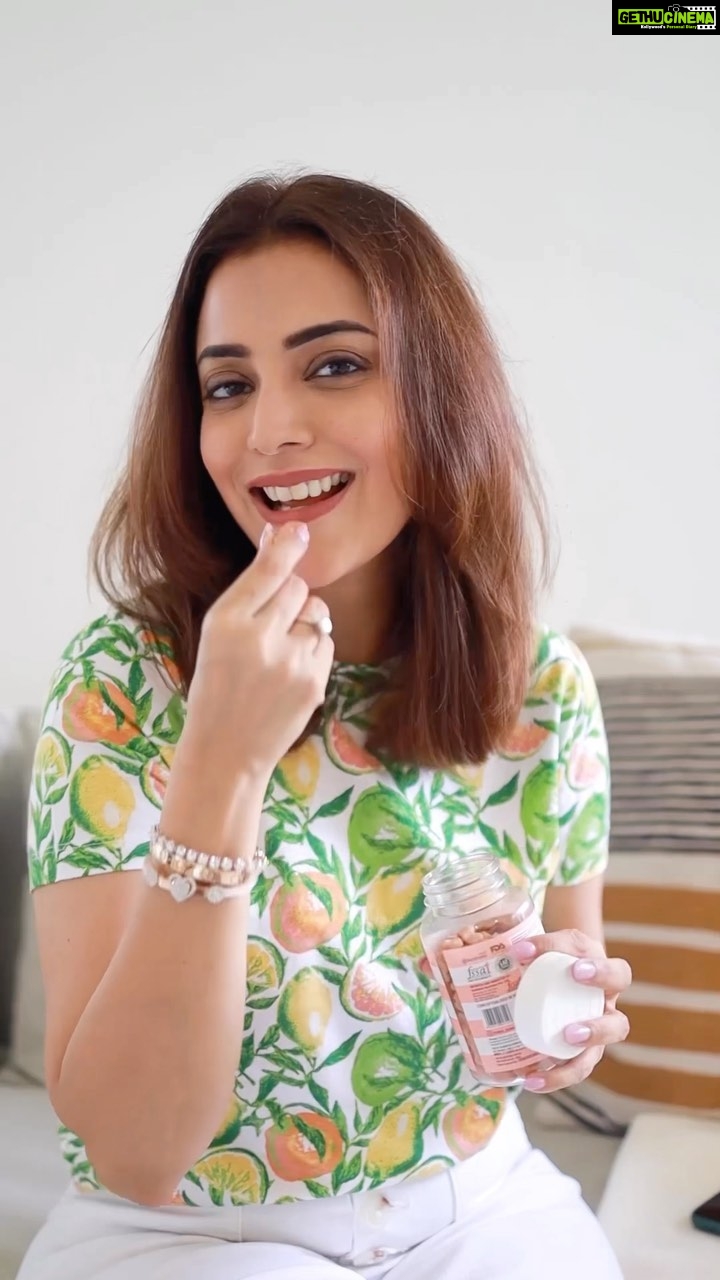 Nisha Agarwal Instagram - #Ad #collaboration The best thing you can wear is Glowing Healthy Skin. 💫 I’ve been blessed with good skin, but never took it for granted. To look good from outside, it’s important to pamper yourself from inside. I was looking for a solution to make my skin glow and shine from inside, and guess what I got? 😌 Jaw-Dropping skin gummies by Power Gummies for glowing skin.💫 Get a flawless glow with these collagen builder Jaw-Dropping skin gummies. These gummies are 100% vegetarian, gluten and gelatine free. They are made of natural ingredients like sea buckthorn powder, grape seed extract, vitamins C&E, glutathione etc. @power_gummies Take 2 gummies per day for hydrated & Supple skin. Use my code “NISHA35” to get a 35% discount. Shop now at- www.powergummies.com #smoothskin #noacne #soft #glowingskin #grapeseed #nutrition #collagenbuilder #vitamins #beauty #seabuckthorn #happyskin #healthyskin #collagen #skincare #skincareproducts #powergummies #collagenbuildergummies #hydratedskin #ad # collaboration