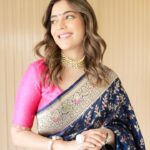 Nisha Agarwal Instagram - I have always been a fan of classic Indian drapes and fabrics and this Banarasi Menakari Silk saree had my heart the second I laid eyes on it. I feel no less than a Royal in this piece by @gubbarajyalakshmi form their wedding collection There’s something about authentic Banarasi handlooms that always wins my heart. Rich, regal, and ravishing!