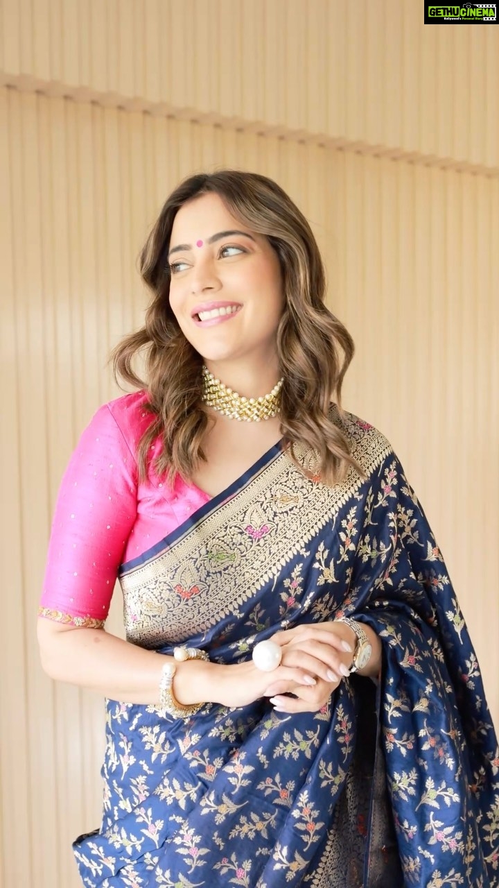Nisha Agarwal Instagram - I have always been a fan of classic Indian drapes and fabrics and this Banarasi Menakari Silk saree had my heart the second I laid eyes on it. I feel no less than a Royal in this piece by @gubbarajyalakshmi form their wedding collection There’s something about authentic Banarasi handlooms that always wins my heart. Rich, regal, and ravishing!
