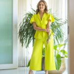 Nisha Agarwal Instagram - Embracing the electric energy of neon in this elegant pant suit! 💚✨ Wearing @aniclothing.in Earrings @varnikaaroraofficiall Shoes @hm #ColorfulConfidence #neonvibes #summer #summerdressing
