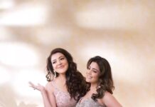Nisha Agarwal Instagram - Happy National Siblings Day! @kajalaggarwalofficial I love u my Older Sibling ❤️❤️❤️🤣 Most frequently asked question.. you hopefully have your answer! Who do u think is younger between kajal and me? #sister #sisterlove #siblings #nationalsiblingday