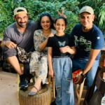 Nithya Menen Instagram - Will miss you guys .. 🤎 @ivana_kaur @theamitsadh @mayankvsharma @bharathwaajsubbu ... especially my baby Ivana.. you will grow up into being the most loving and gentle girl ever :) I hope to see you again often through it 🌸🤍