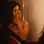 Nivedhithaa Sathish Instagram - I'm a lookalike of my papa but sometimes I see my mother in my eyes, and I love that. Shot by - @madras_ponnu you’re god sent, my love. ♥️ Saree - @izhai_thestore Hair by - @hemalathahairandmakeup