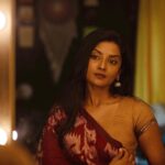 Nivedhithaa Sathish Instagram - I'm a lookalike of my papa but sometimes I see my mother in my eyes, and I love that. Shot by - @madras_ponnu you’re god sent, my love. ♥️ Saree - @izhai_thestore Hair by - @hemalathahairandmakeup