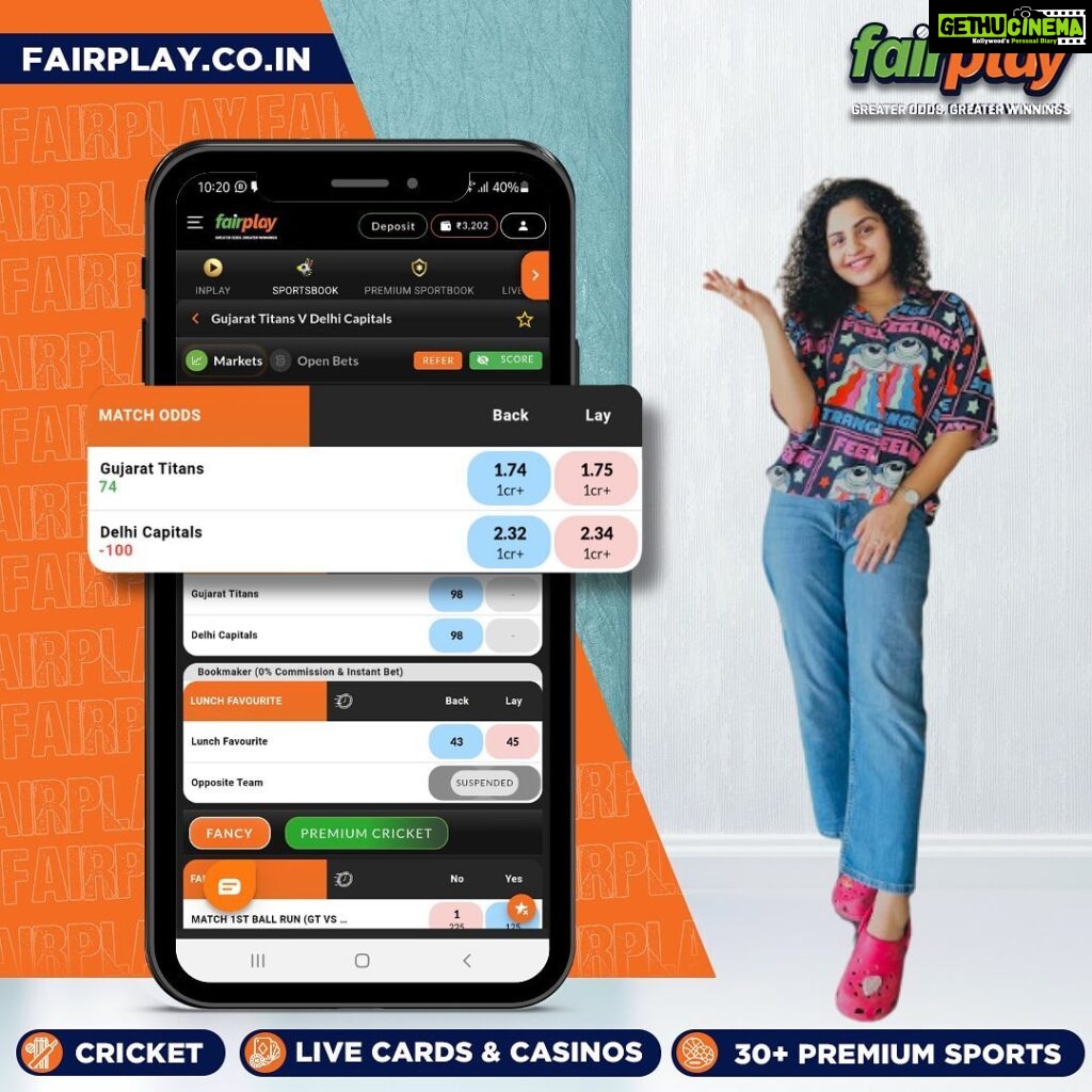 Noorin Shereef Instagram - Use Affiliate Code NOOR300 to get a 300% first and 50% second deposit bonus. IPL is in an exciting second half, full of twists and turns. Don't miss out on placing bets on your favourite teams and players only with FairPlay, India's best sports betting exchange. 🏆🏏 Make it big by betting on your favorite teams and players. Plus, get an exclusive 5% loss-back bonus on every IPL match. 💰🤑 Don't miss out on the action and make smart bets with FairPlay. 😎 Instant Account Creation with a few clicks! 🤑300% 1st Deposit Bonus & 50% 2nd Deposit Bonus, 9% Recharge/Redeposit Lifelong Bonus/10% Loyalty Bonus/15% Referral Bonus 💰5% lossback bonus on every IPL match. 👌 Best Market Odds. Greater Odds = Greater Winnings! 🕒⚡ 24/7 Free Instant Withdrawals Setted in 5 Minutes Register today, win everyday 🏆 #IPL2023withFairPlay #IPL2023 #IPL #Cricket #T20 #T20cricket #FairPlay #Cricketbetting #Betting #Cricketlovers #Betandwin #IPL2023Live #IPL2023Season #IPL2023Matches #CricketBettingTips #CricketBetWinRepeat #BetOnCricket #Bettingtips #cricketlivebetting #cricketbettingonline #onlinecricketbetting